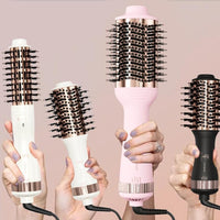 Cepillo Secador de Viaje 2 en 1, Mini Cepillo de Aire Caliente de Doble Voltaje 110V-240V, Hair Trends Nano Titanium de 2 Pulgadas Secador de Cabello y Estilizador Voluminizador de Un Solo Paso Forma