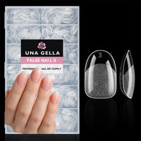 UNA GELLA Oval Round Nail Tips Half Matte 504pcs Gel Nail Tips