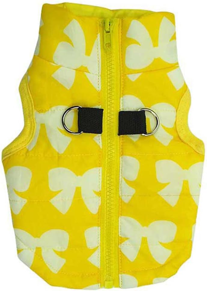 MaruPet Winter Waterproof Windproof Dog Vest - Warm Dog Jacket for Cold Weather - Yellow Butterfly XS