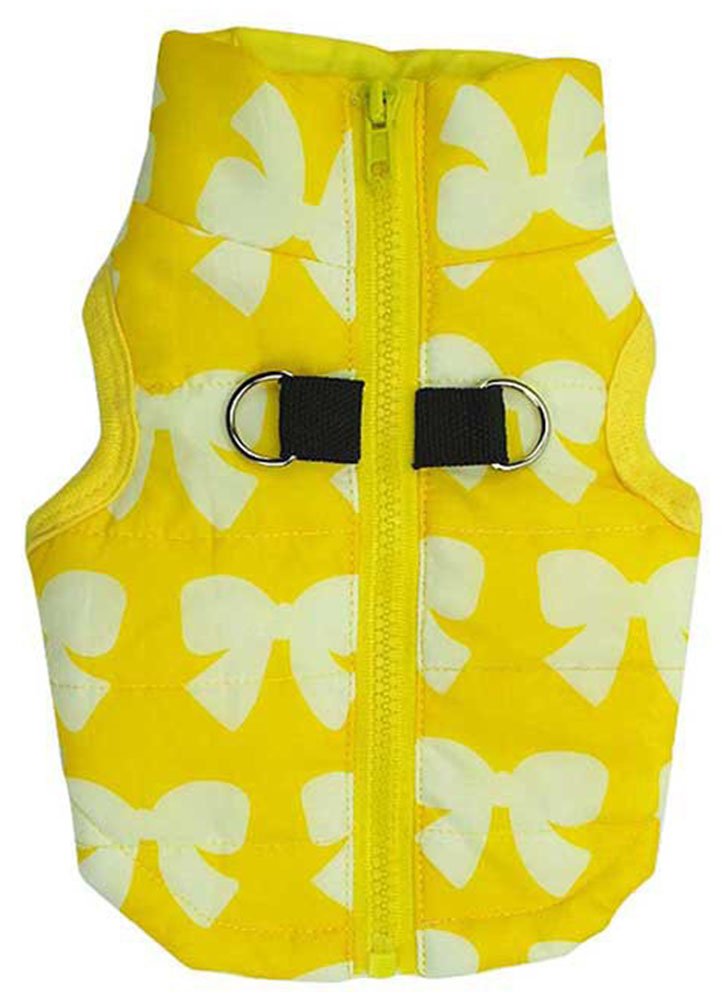 MaruPet Winter Waterproof Windproof Dog Vest Coat - Warm Jacket for Cold Weather - Small & Medium Sizes - Yellow Butterfly