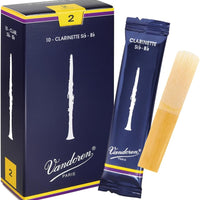 Vandoren CR102 Bb Clarinet Traditional Reeds Strength 2; Box of 10