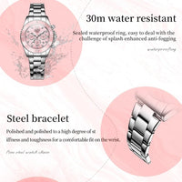OLEVS Womens Watch Fashion Dress Diamond Female Watches for Ladies Analog Stainless Steel Waterproof Luminous Day Date Two Tone Wristwatch