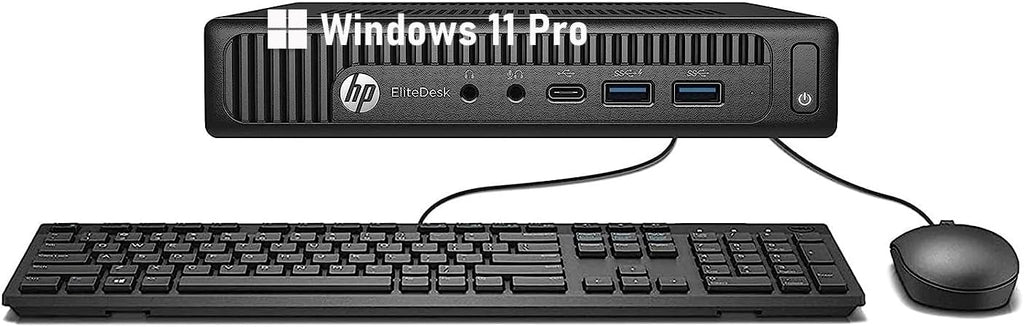 HP EliteDesk 800 G2 Mini PC Desktop Computer, Quad-Core i5-6500T, 8GB RAM, 256GB SSD, Keyboard and Mouse, WiFi, BT, Disp
