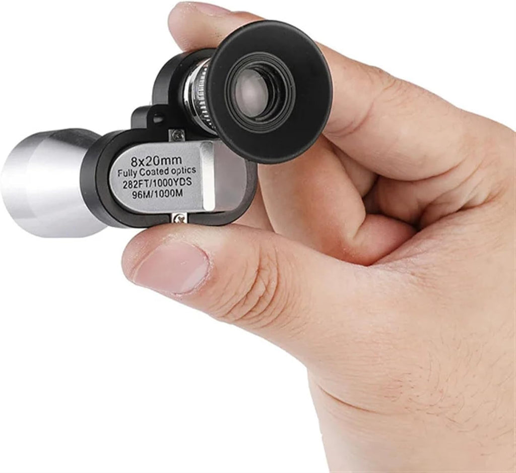 8x20 HD Mini Pocket Focusing Monocular Outdoor Portable Telescope for Camping Mountaineering Hike Birdwatching (Color :