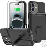 BOPPS Battery Case for iPhone 16 /16e with Stand,Upgraded Slim 8500mAh Portable Protective Charging Case with 15W Fast C