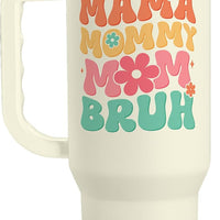 Mom Tumbler with Handle 40oz, Mama Mommy Mom Bruh Cup Stainless Steel Insulated Tumblers Coffee Travel Mugs, Gifts for Moms from Daughter Son, Best Mother Gift for Birthday Christmas Mothers Day