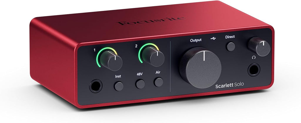 Focusrite Scarlett Solo 4th Gen USB Audio Interface, for the Guitarist, Vocalist, or Producer — High-Fidelity, Studio Qu