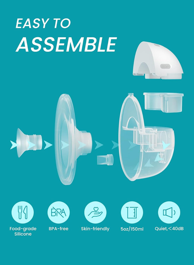 Paruu P16 Extractor de Leche Manos Libres Unidad Individual