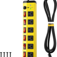 KeBen Heavy Duty Power Strip Surge Protector,Individual Switches,10FT/15A
