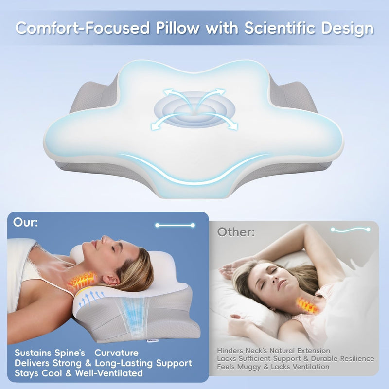 Missleep Cervical Neck Pillow,Memory Foam Pillows