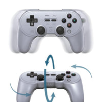 8Bitdo Pro 2 Wireless Bluetooth Controller with Travel Case, Hall Effect Joystick Update, Retro Gamepad for Switch/Switch 2, PC, Android, and Steam Deck & Apple (Gray Edition)