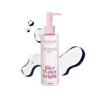 The Face Shop Rice Water Bright Light Facial Cleansing Oil, Daily Makeup Remover, Oil Cleanser, Vegan, Korean Skin Care with Jojoba Oil, Face Pore Cleanser, 150ml - 5 Fl Oz (Pack of 1)