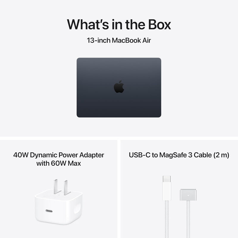 MacBook Air M5 Midnight contenido de la caja