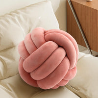 KUCCO Blush Knot Pillow Ball, Handmade Knotted Throw Pillow, 7.87 Inch