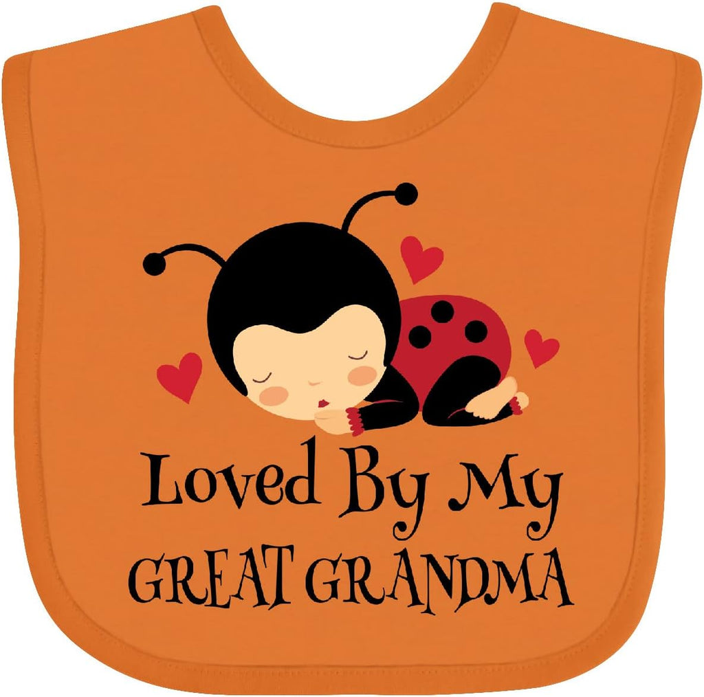 inktastic Loved By My Great Grandma Baby Bib Orange 20ed5