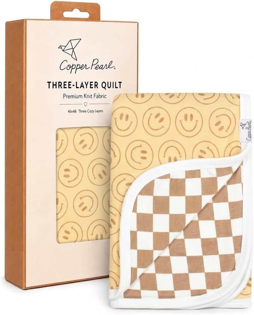 Copper Pearl 3-Layer Baby Blanket: Soft Baby Quilts for Boys and Girls   Breathable, Cozy, Toddler Blanket   Baby Quilt