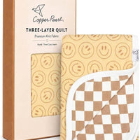Copper Pearl 3-Layer Baby Blanket: Soft Baby Quilts for Boys and Girls   Breathable, Cozy, Toddler Blanket   Baby Quilt