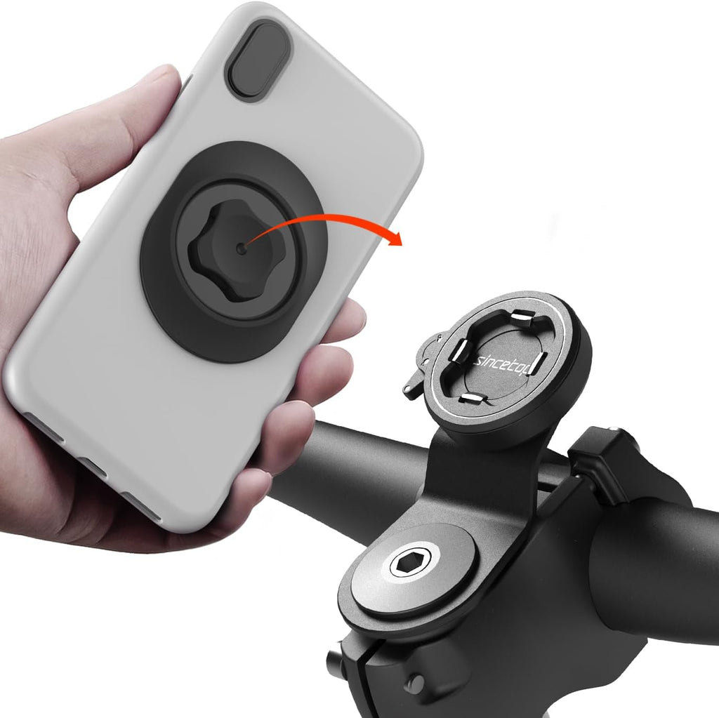 sincetop Bike Phone Mount,Mountain Bicycle Stem Cell Phone Holder,Universal Aluminum Handlebar Phone Clamp,MTB Road Bike Cycling Mobile Phone Clip,Quick Attach/Release 【Series C-2nd Gen】