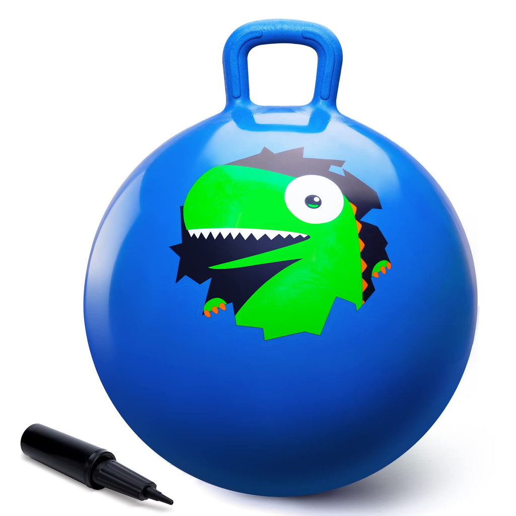 ZOOJOY Dino Hopper Ball, 18 in Bouncy Ball with Handle for Kids Ages 3-8