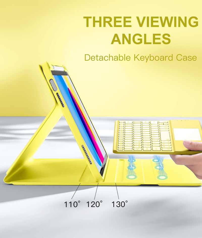 Funda con Teclado Harvopu para iPad 11" (A16) / iPad 10.ª Gen - Amarillo