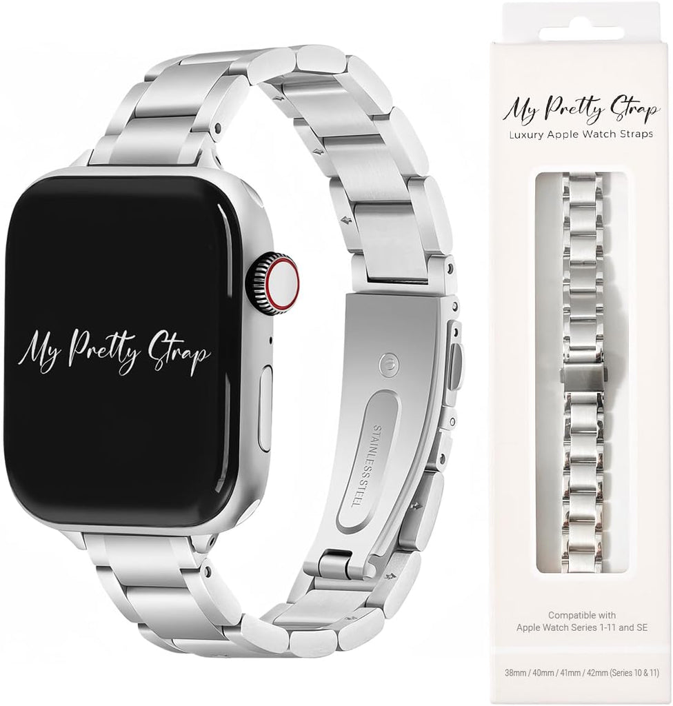 My Pretty Strap Slim Glazé Band Compatible with Apple WATCH SE Series 10 9 8 7 6 5 4 3 2 1, 38/40/41/42/44/45/46/49MM fo
