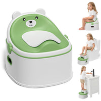 3-in-1 Toddler Potty Training Toilet for Boys & Girls - Convertible Potty Chair with Step Stool for Toddlers 1-3, Anti-S
