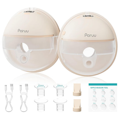 Paruu P16 Extractor de Leche Manos Libres Pack de 2 con 12 Niveles