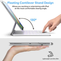 Funda con Teclado runelk para iPad Air 11" (M4/M3/M2) y Pro 11" - Blanco