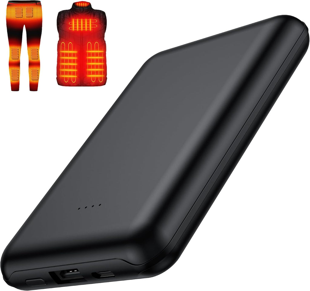 Whsahans 10000mah 5V 2A Battery Pack for Heated Vest Heated Jacket Rechargeable Battery Power Bank for Heated Vests Heat