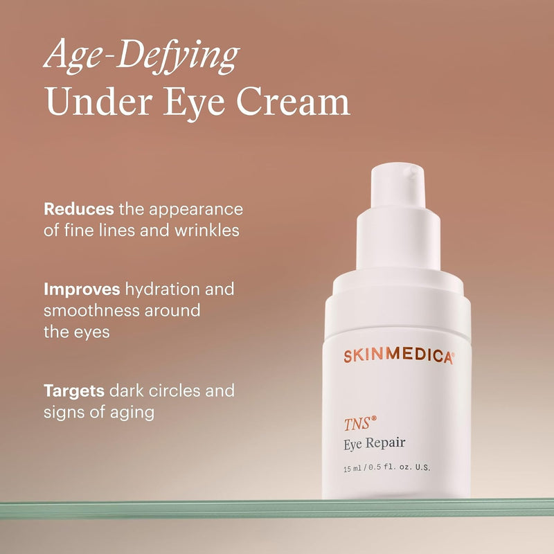 SkinMedica TNS Eye Repair - Hydrating Under Eye Moisturizer - Helps Improve the Look of Dark Circles & Wrinkles - Peptide & Vitamin-Infused Formula for Smoother, Radiant Look (0.5 Oz)