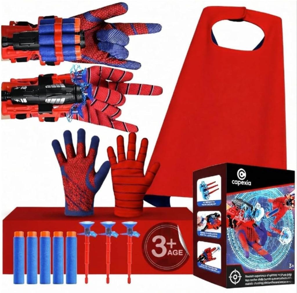 Superhero Toy Set – Includes 2 Shooters, 2 Gloves, and 1 Cape