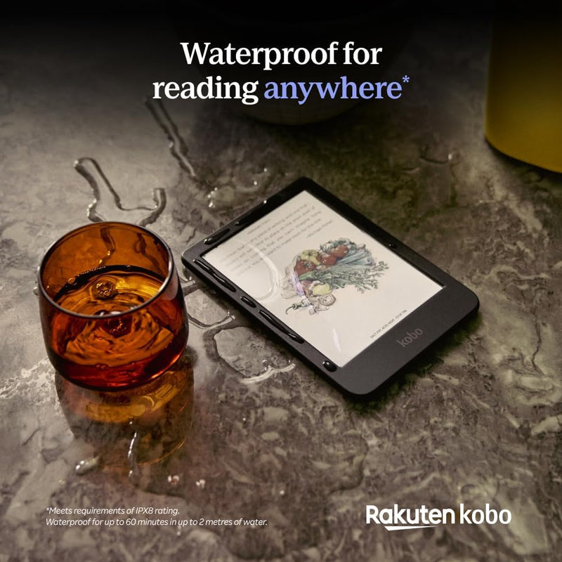 Kobo Clara Colour — eReader a Color 6" E Ink Kaleido 3, Resistente al Agua, 16GB, Negro