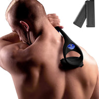 BAKblade 2.0 Plus – Depilador de espalda para Hombres – 2 cuchillas adicionales incluidas – fácil de usar, mango curvo para un afeitado sin dolor, afeitado mojado o seco