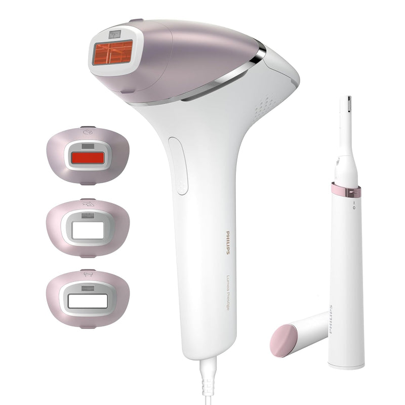 Philips Lumea 8000 Series - Dispositivo de Depilacion IPL, Reduccion Permanente del Vello, SenseIQ, 3 Accesorios