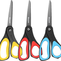 iBayam 8.5" All Purpose Nonstick Scissors, Titanium Scissors for Kids Craft