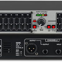 MIZISNR Graphic Equalizer 15-Band Stereo EQ for Home Audio, Dual Channel Professional Silver DJ Equalizer, Noise Reducti