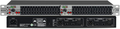 MIZISNR Graphic Equalizer 15-Band Stereo EQ for Home Audio, Dual Channel Professional Silver DJ Equalizer, Noise Reduction 1U Rack Mount (EQ-215S)