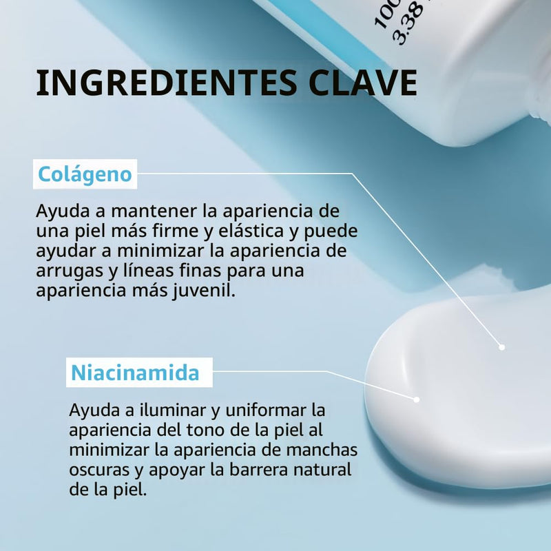 NIDA Youthful Formula Crema Hidratante con Centella Asiatica, Niacinamida, Acido Hialuronico y Colageno, Antiarrugas y Antimanchas, 100ml