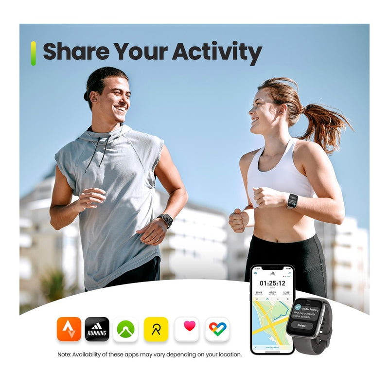 Amazfit Bip 5 Core - Reloj inteligente con duración de batería de 11 días, 120+ modos deportivos, monitor de salud, Negro