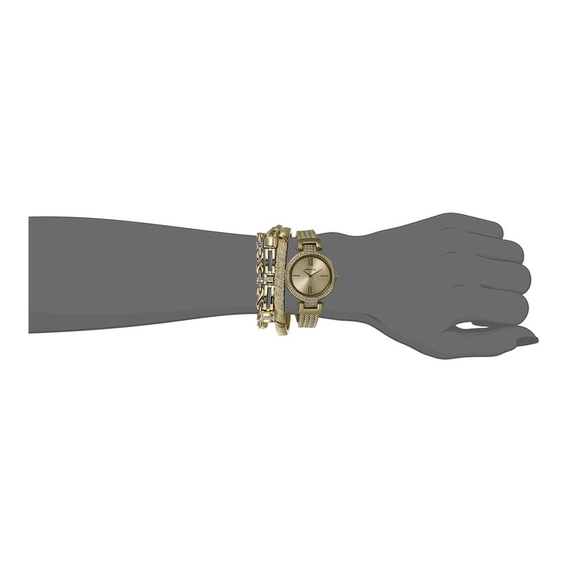 Anne Klein Women's Premium Crystal Accented Watch and Bracelet Set