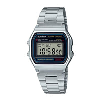 Casio Serie A158WA Reloj digital unisex Vintage con cronómetro alarma diaria WR y luz LED batería de 7 años