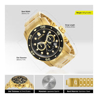 Invicta Pro Diver, reloj cronógrafo de cuarzo con correa de acero inoxidable plateado, diseño sofisticado para hombres