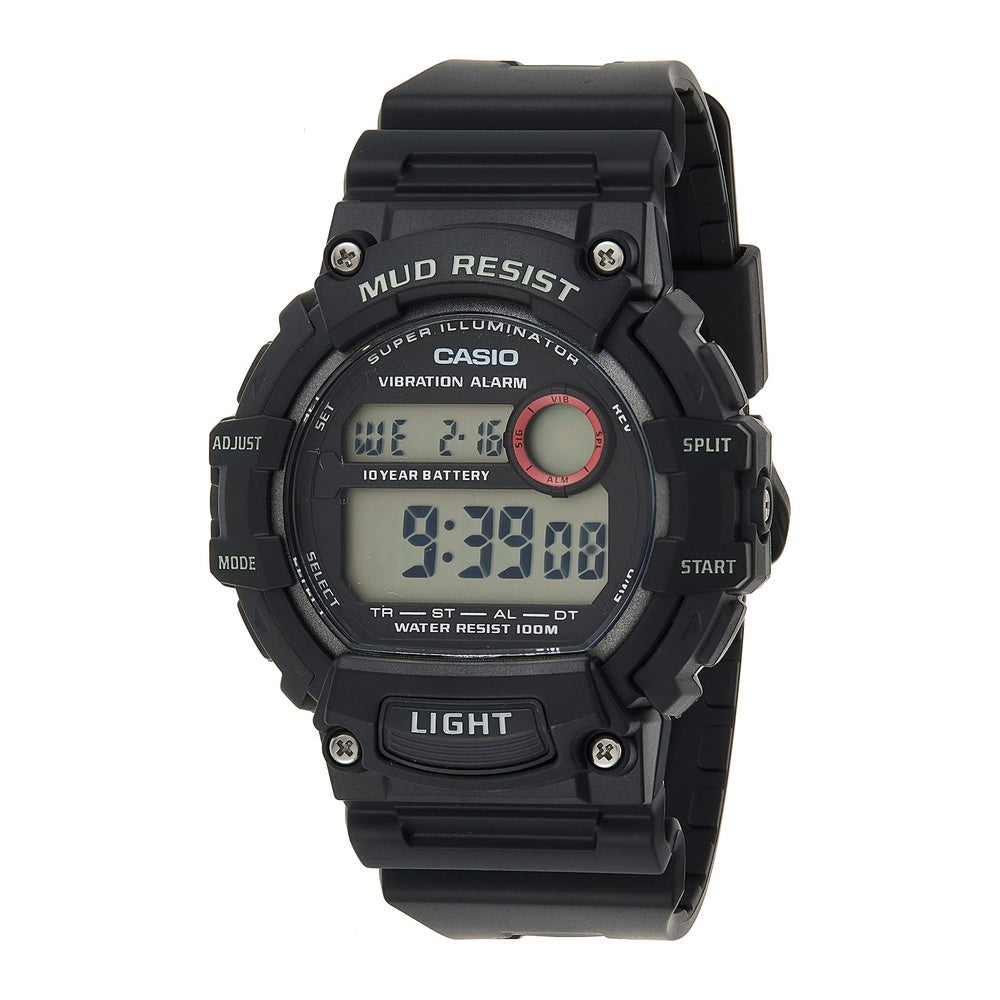 Casio Reloj de cuarzo resistente al barro con correa de resina y cuerpo de acero inoxidable, modelo TRT-110H-1AVCF