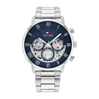 Reloj Tommy Hilfiger multifunción para hombre con números romanos y esfera de apertura, perfecto para ocasiones formales