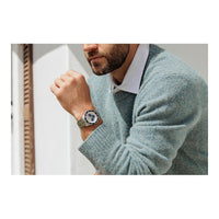 Bulova Marine Star 98B423 Silver Dial Chrono Men's Steel Quartz Watch 41.5mm