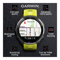 Garmin Forerunner 965 Smartwatch Premium, 1,4 Pulgadas, AMOLED, 32GB, GPS, Gris Carbón Y Amarillo