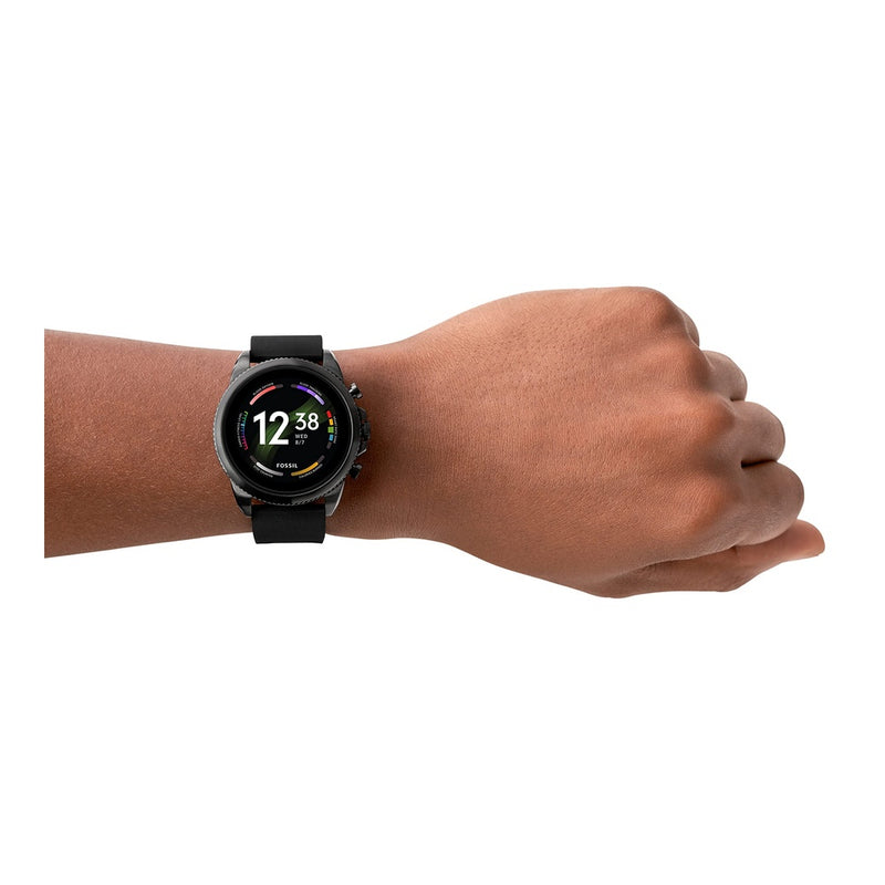 Fossil Reloj inteligente pantalla táctil Gen 6, 4.39 cm con Alexa, frecuencia cardíaca, oxígeno en sangre, GPS, pagos sin contacto, Negro