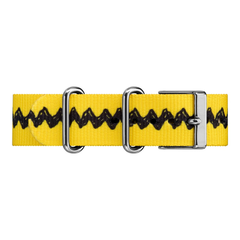 Timex x Peanuts Reloj Unisex Weekender con correa ajustable de nailon, esfera de Charlie Brown y luz nocturna Indiglo