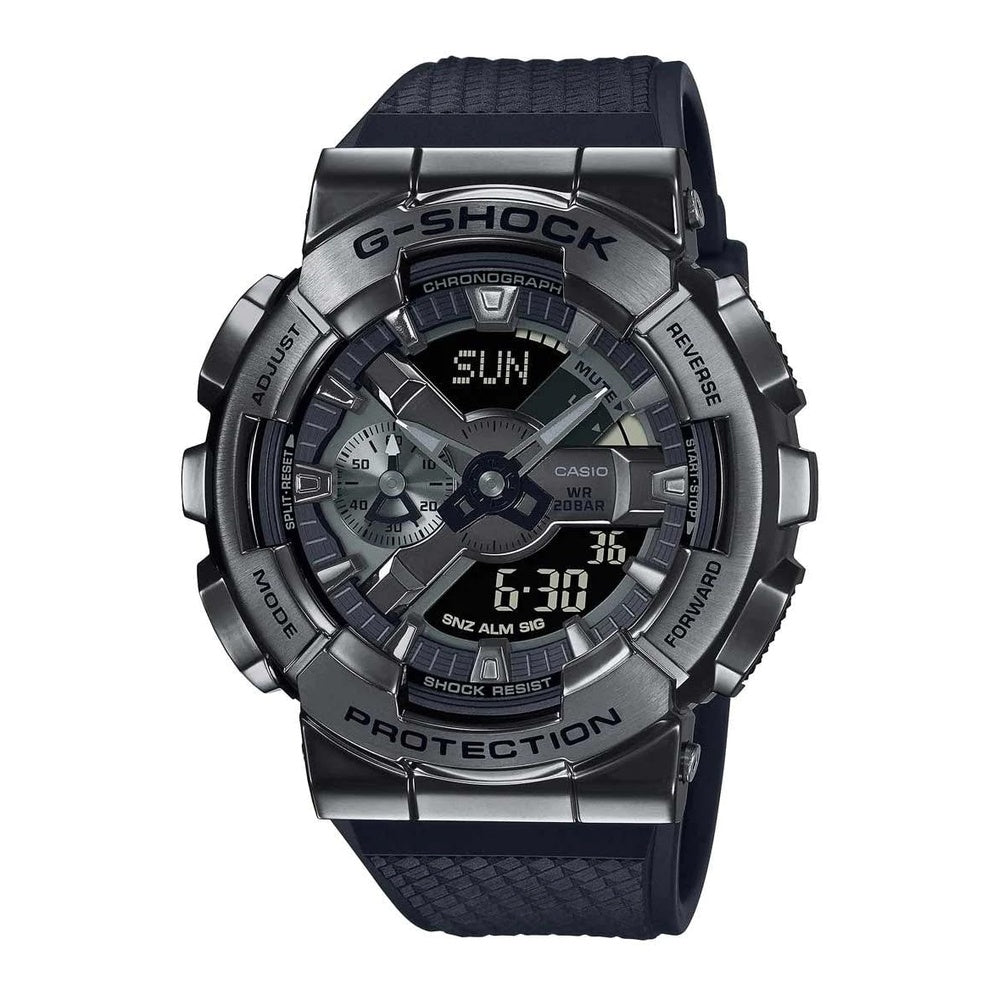 Reloj analógico-digital Casio G-Shock GM110-1A para hombre, moderno, con correa de resina negra y bisel de acero inoxidable