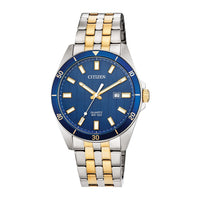 Reloj de cuarzo Citizen para hombre, diseño clásico con caja de acero inoxidable y esfera azul elegante